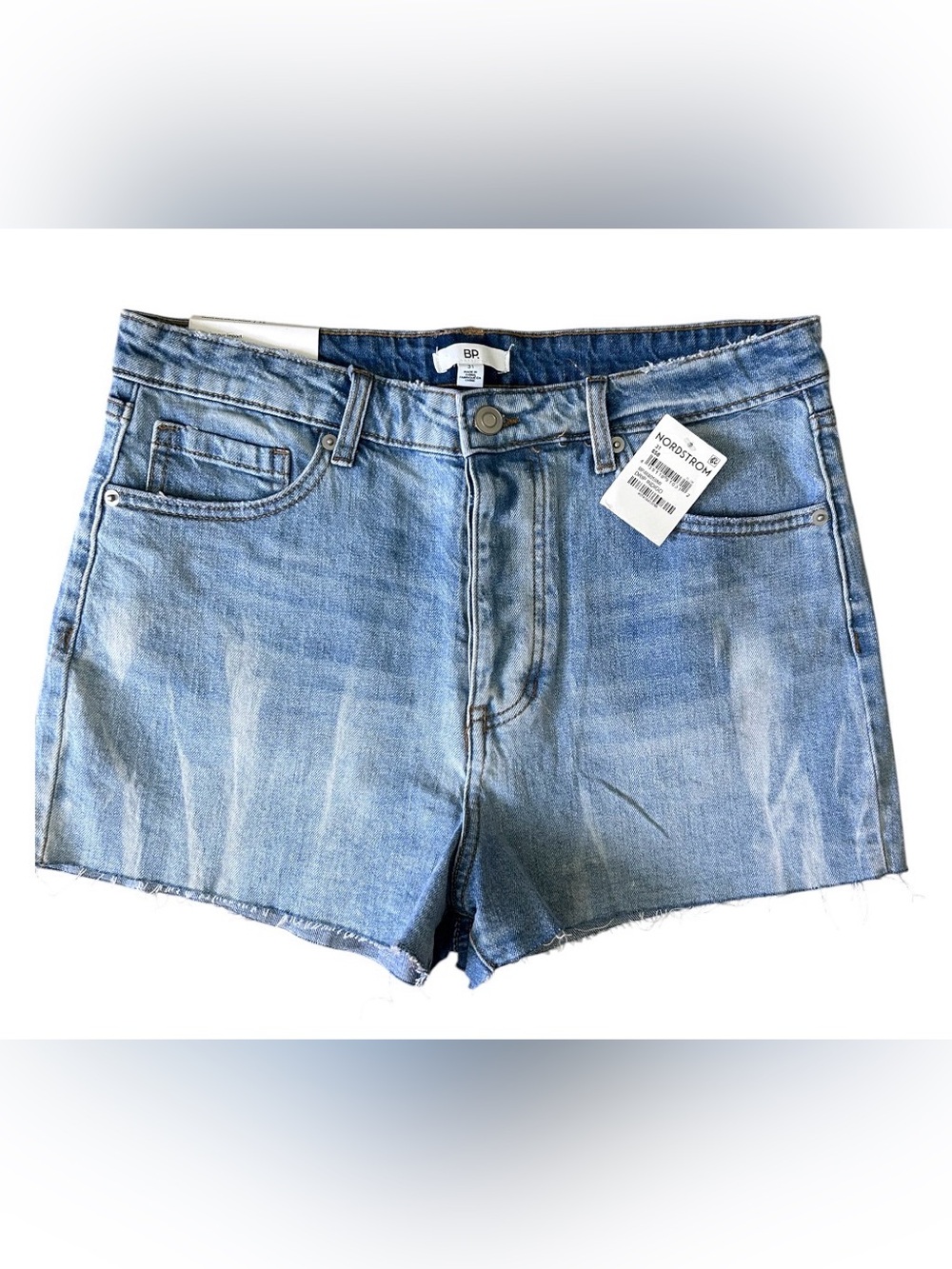 BP.Nordstrom high-rise raw-hem denim shorts Women’s Size 31 NWT